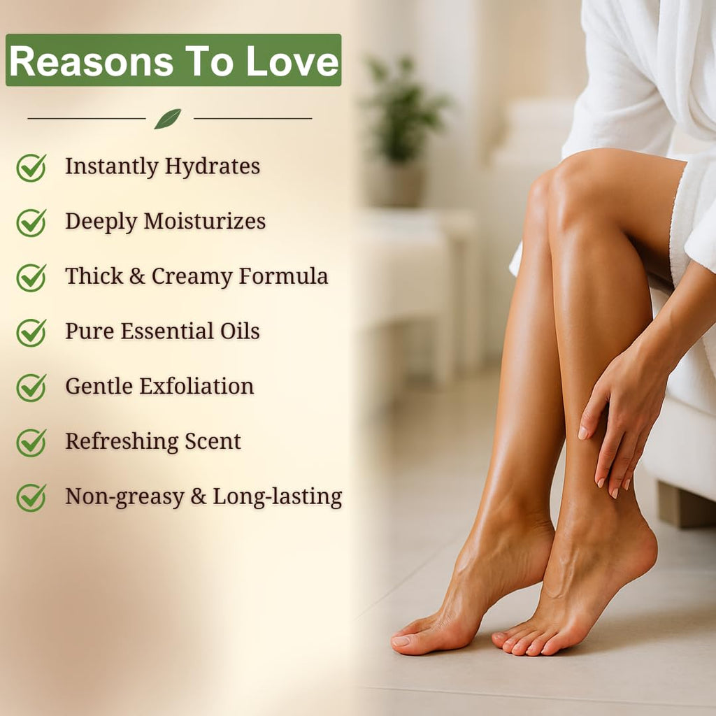 UniSonym Peppermint + Rosemary, Eucalyptus & Tea Tree Foot Cream for Dry Cracked Heels and Feet - Moisturizing Foot Lotion for Cracked Heel Repair - Callus Remover with Lactic Acid (4 oz)