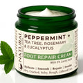 UniSonym Peppermint + Rosemary, Eucalyptus & Tea Tree Foot Cream for Dry Cracked Heels and Feet - Moisturizing Foot Lotion for Cracked Heel Repair - Callus Remover with Lactic Acid (4 oz)